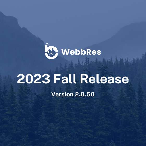 WebbRes Fall 2023 Release Version 2.5.00