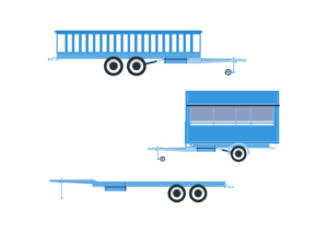 Flatbed trailer, container delivery trailer, lowboy trailer, multi-car trailer, reefer trailer, dry van trailer, drop deck trailer